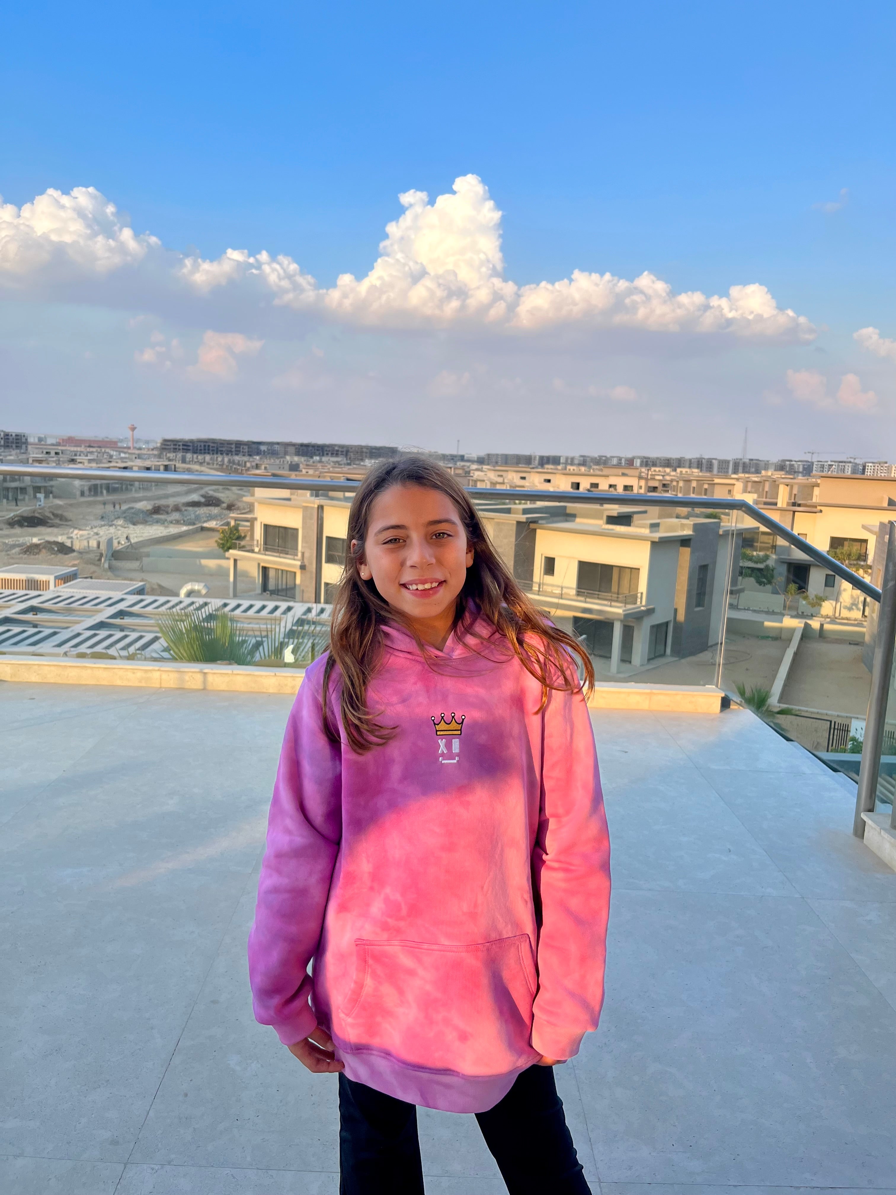 Pink tie dye hoodie unisex