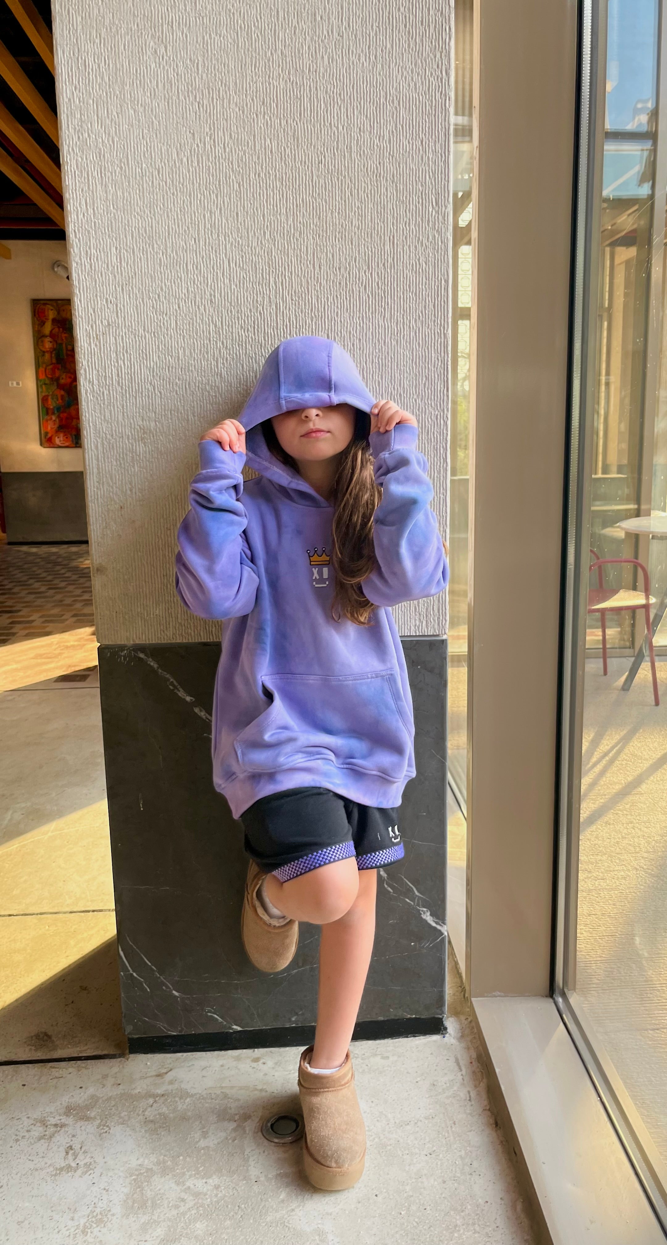 Unisex Purple fleece hoodie